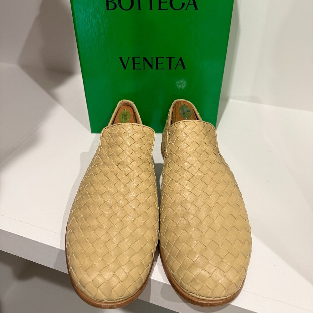 Bottega Veneta Nappa Opaque Weave Slipper Leather in Cane Sugar 41